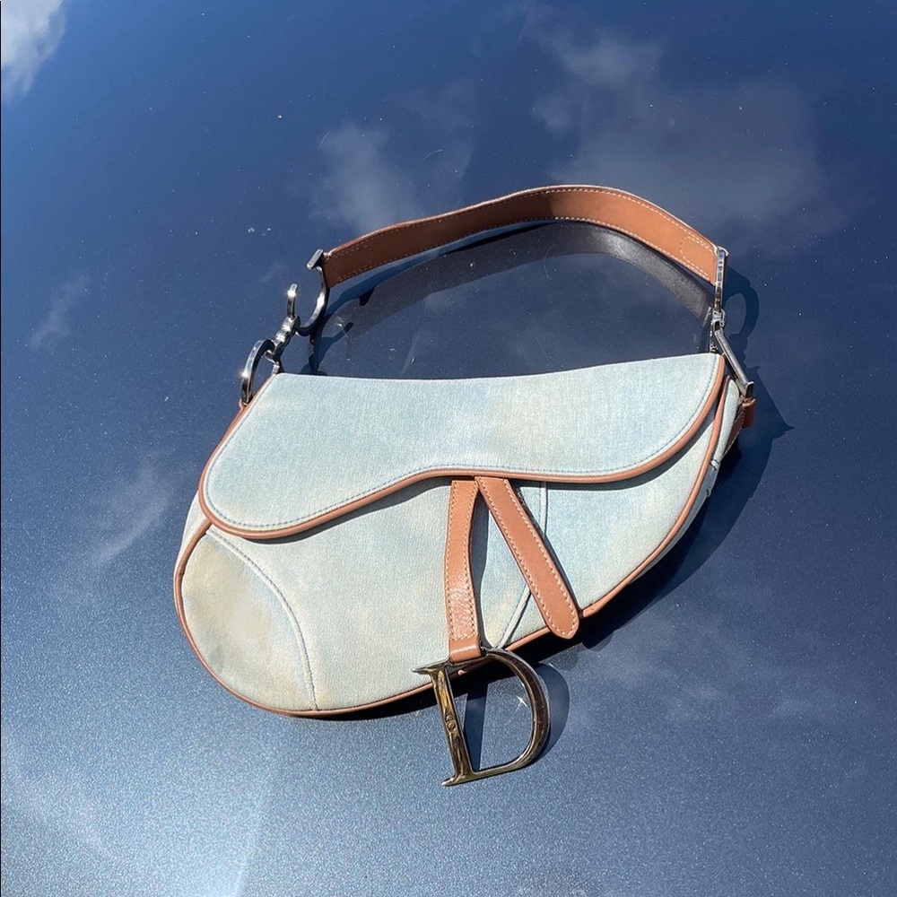 Rare vintage Dior denim saddle bag